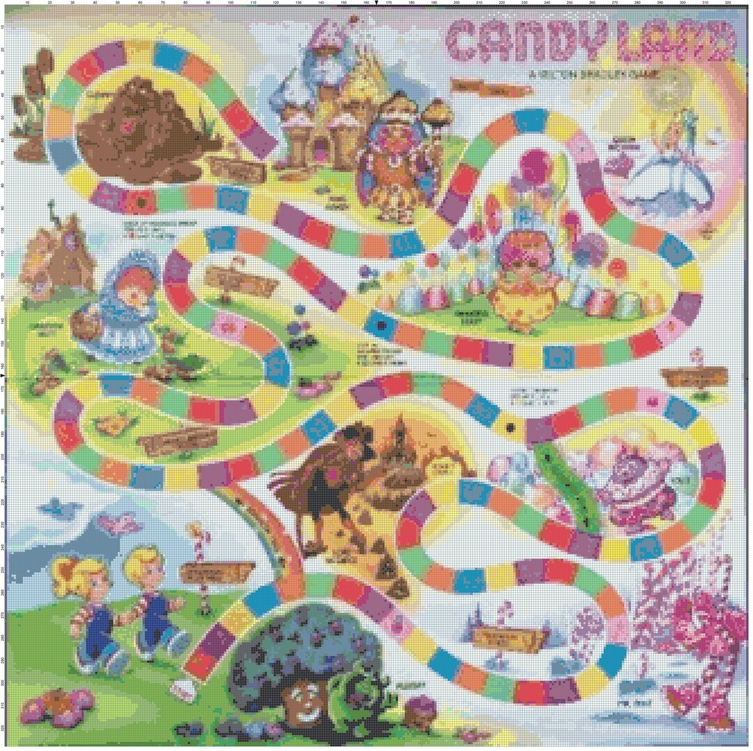 Vintage Retro Candyland Game Board PDF Counted Crossstitch Etsy UK