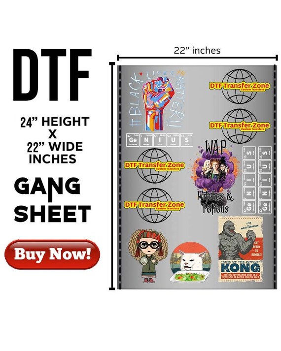 Film DTF Heat Transfer Designs 