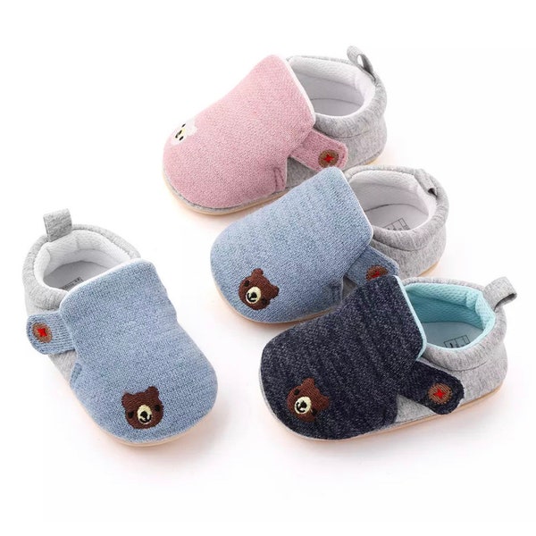 Cotton baby slippers | Soft rubber sole shoes | Non-slip indoor or outdoor casual shoes | 0-2 Years | Baby shower gift | Birthday gift