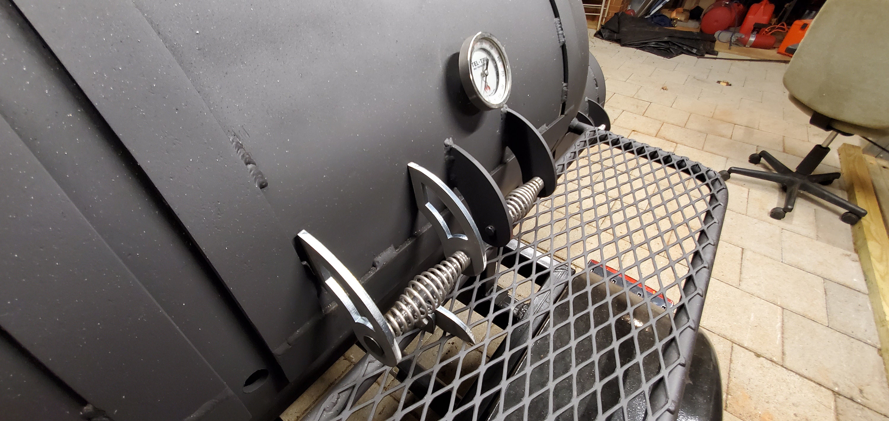 Complete 24" Diameter Smoker Hardware Kit with FREE FIREBOX LATCH for