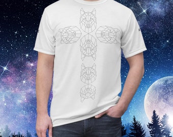 Howl - White - Sacred Earth Soul Tribe - Native Soul - Animal Spirit - Nature  - AOP Microfiber T-shirt by Aya-Dyze