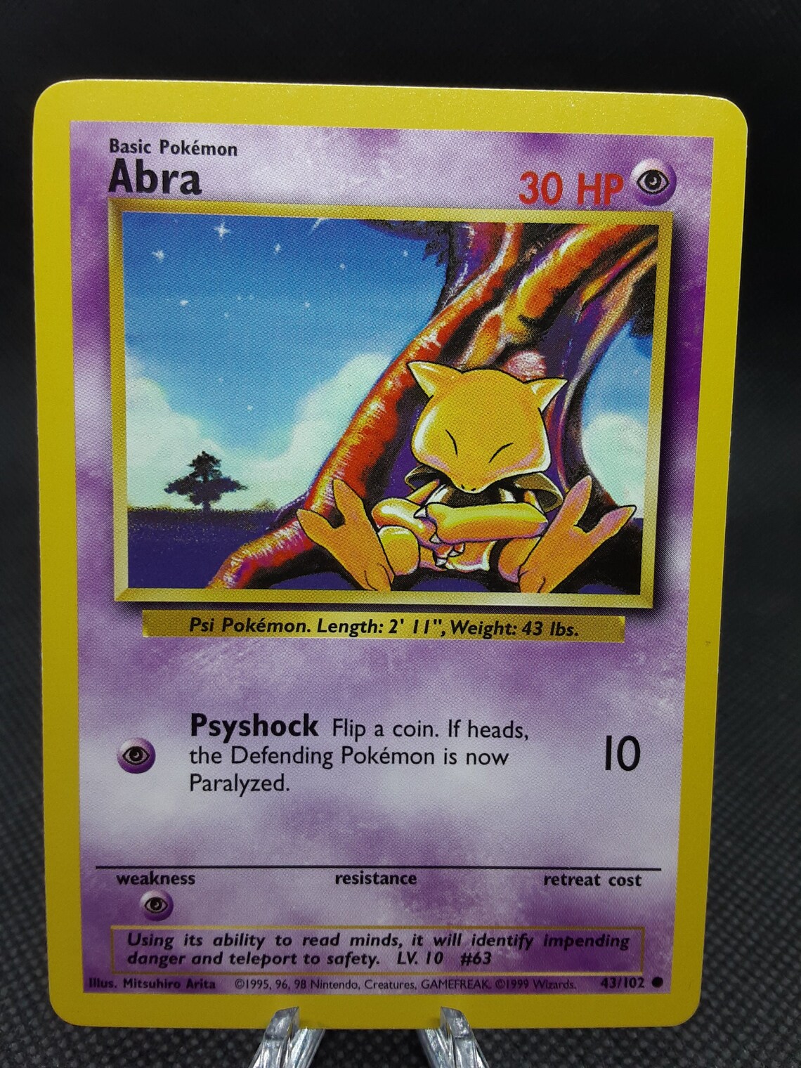 Pokemon Abra 43/102 Card 1995 Etsy