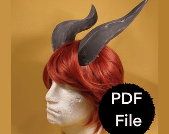 DIY Dragon horns PDF Digital file larping Fantasy Cosplay Template horns patterns Eva Foam fawn original characters