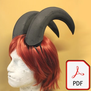 Modello fai da te per corna da diavolo, modello per cosplay (PDF)