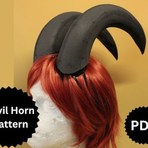 DIY Devil PDF cosplay Digital file Larping fantasy cosplay boss Demon Dragon Helluva Template horns patterns EvaFoam Video Tutorial.