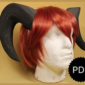 DIY GOAT Horns PDF Digital file larping Fantasy Cosplay Template horns patterns Eva Foam fawn original characters