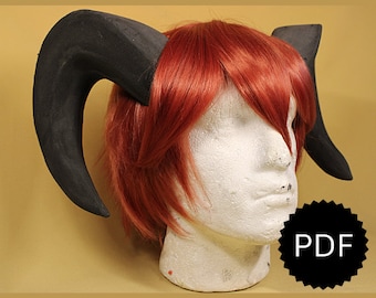 DIY GOAT Horns PDF Digital file larping Fantasy Cosplay Template horns patterns Eva Foam fawn original characters