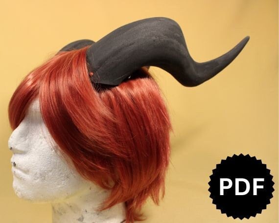 DIY Demon PDF Digital file Dragon horns larping Fantasy Cosplay Template horns patterns Eva Foam fawn original characters boulder gate