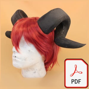 Curl Dragon Horns DIY Template, Cosplay Larps Fawn (PDF Pattern)