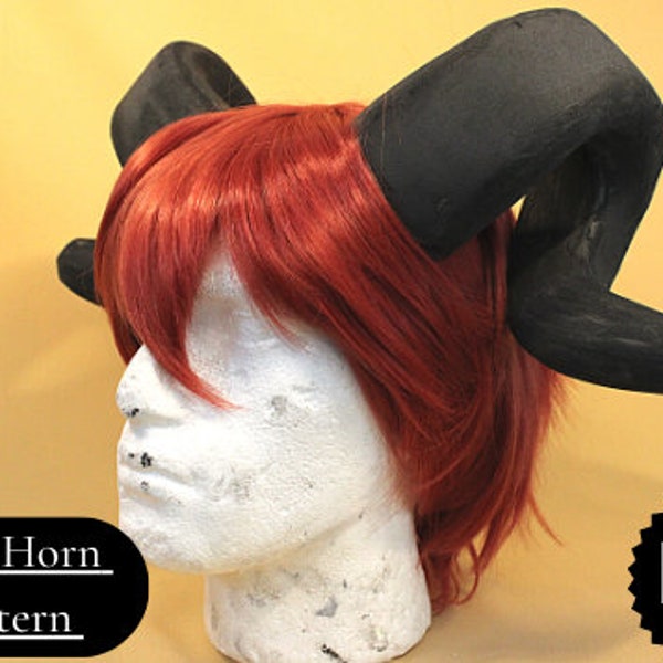 DIY Curl Dragon horns PDF Digital file larping Fantasy Cosplay Template horns patterns Eva Foam fawn original characters