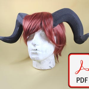 Sjabloon DIY ramhoorns, fantasy-cosplay (digitaal pdf-bestand)