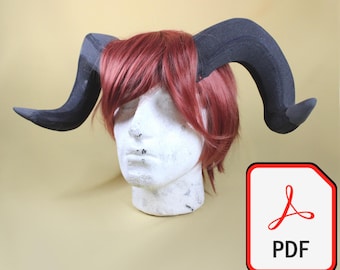 DIY Ram Horns Template, Fantasy Cosplay (PDF Digital File)