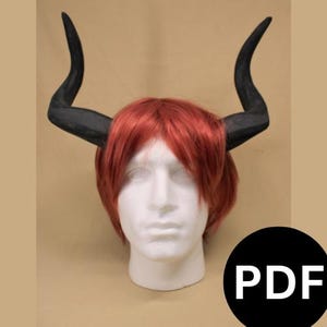 DIY Swirl Dragon age PDF cosplay Digital file Larping fantasy cosplay Demon Devil Template horns patterns EvaFoam Video Tutorial