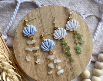 Beaded Seashell Dangles