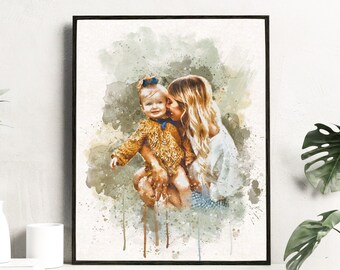 WATERCOLOUR PORTRAIT | watercolor print | Watercolour painting | Family Portrait | Personalised Portrait | best friend birthday gifts