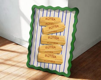Trendy Butter Print: Retro Kitchen Wall Art (Digital Download)