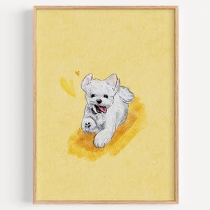 Mini ritratto personalizzato di animali domestici, cane in mini acquerello, regalo commemorativo personalizzato per cani, dipinto di animali domestici, ritratto di cane disegnato male, regalo per la perdita di un animale domestico