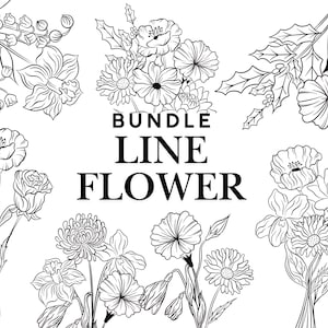 Pacote de flores silvestres Svg, Prado de flores Svg, Borda de flores SVG, Buquê de flores minimalista, Clipart de flores silvestres, Desenho de flores Svg