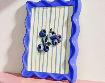 Watercolor Blueberry Kitchen Print: Minimalist Fruit Wall Art (Digital Download)