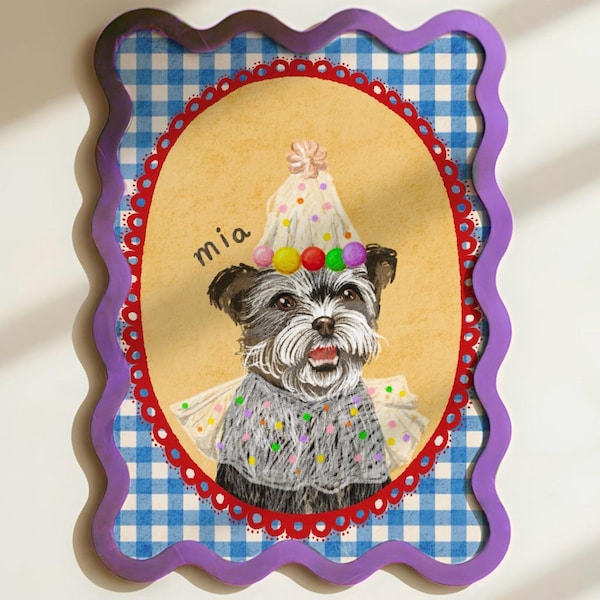 Badly Drawn Dog Pet Portrait Personalized Cute Dog Portrait Unique Dog Poster Digital Printable Cat Portrait Cutest Mom Gifts Christmas Gift