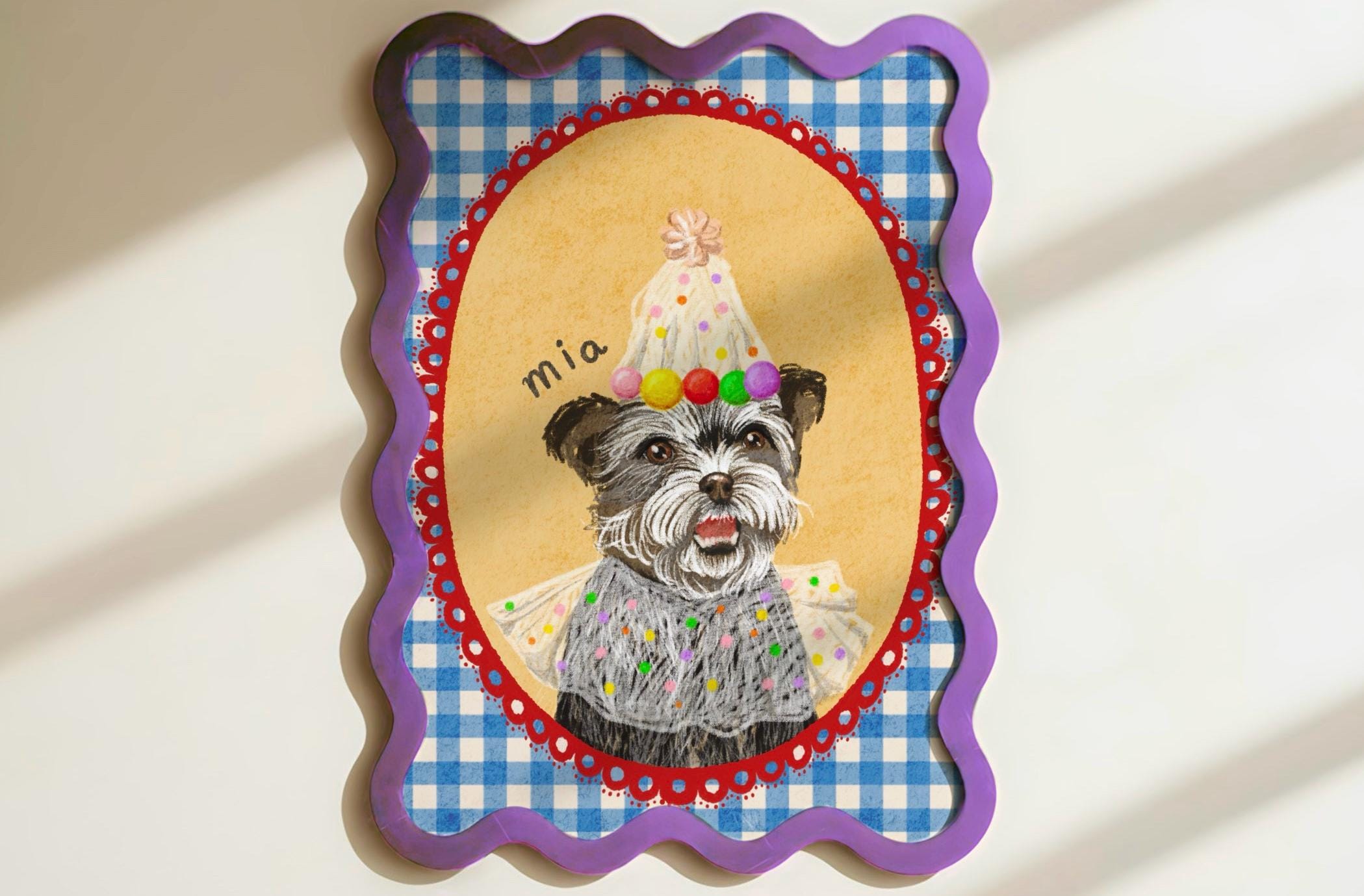 Badly Drawn Dog Pet Portrait Personalized Cute Dog Portrait Unique Dog Poster Digital Printable Cat Portrait Cutest Mom Gifts Christmas Gift
