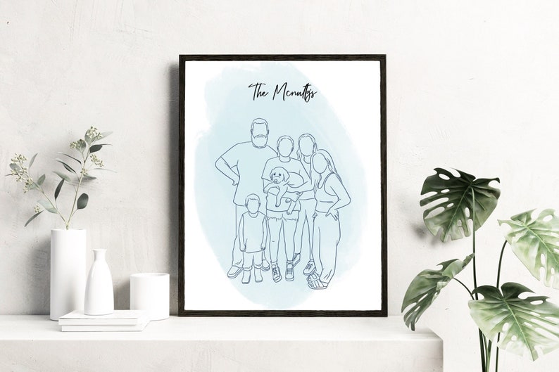 Custom line Drawing Mothers day gift wedding gifts Family Portrait Minimalist portrait personalised gift Faceless art Line art image 3