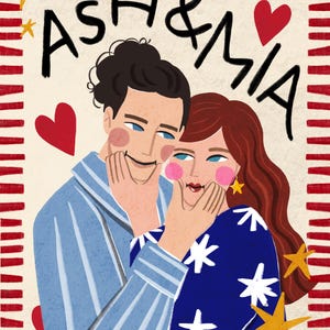 Retrato personalizado mal desenhado, Retrato de casal personalizado, Retrato peculiar desenhado à mão, Retrato de família a partir de foto, Ilustração fofa de casal