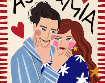 Custom Badly Drawn Portrait, Personalised Couple Portrait, Hand Drawn Quirky Portrait, Family Portrait from Photo, Cute Couple illustration