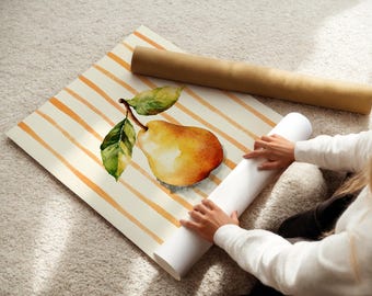Watercolor Pear Print: Minimalist Kitchen Wall Art (Digital Download)