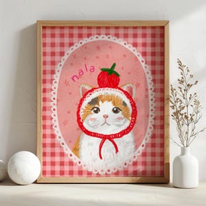 Custom Badly Drawn Pet Portrait, Personalized Cute Cat Portrait, Unique Pet Poster, Digital Printable Cat Portrait, Cutest Mom Gifts