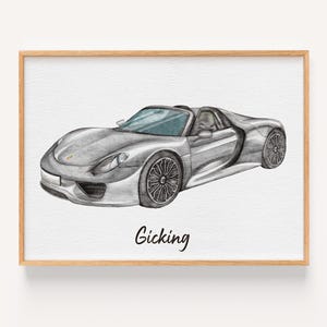 Custom Car Drawing For Fathers Day Personalised Gift For Dad Gift For Men Gift For Him Car Gift For Grandfather Custom Fathers Day Gift