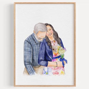 Mothers Day Gift Custom Portrait Watercolor Painting Gift Scenery Drawing Gift For Her Personalised Portrait Gift Best Friednd Birthday Gift