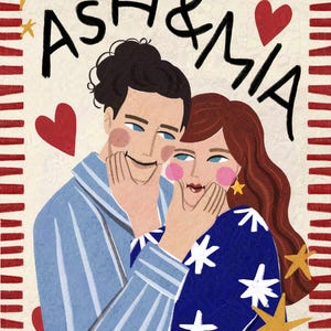 Custom Badly Drawn Portrait, Personalised Couple Portrait, Hand Drawn Quirky Portrait, Family Portrait from Photo, Cute Couple illustration