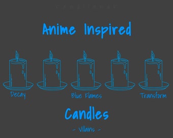 NEW Anime Inspired Candles | Anime Candles | Custom Anime Candles | Customizable Anime Candles | Masculine and Feminine Scents