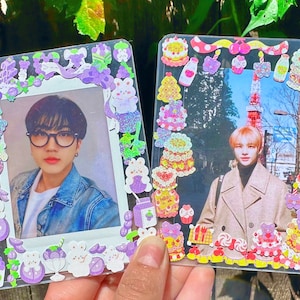 Toploaders de cartes photo Kpop décorés | Chargeurs de cartes photo Kpop | Toploaders décorés