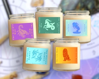 Zodiac Candles | Water Signs | Fire Signs | Earth Signs | Air Signs | Astrology | Zodiac | Masculine & Feminine Scents
