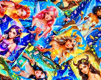 Zodiac•Drink•Fairy Stickers | Astrology Stickers |  Zodiac Inspired Stickers | Water Bottle Stickers | Laptop Decal | Holographic Stickers