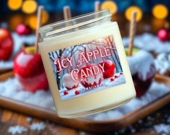 Icy•Apple Candle | Limited Edition | Natural Soy Candle | Winter Candle | Christmas Candle | Vanilla Candle | Gourmand Candle
