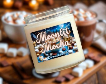 Moonlit•Mocha Candle | Limited Edition | Natural Soy Candle | Winter Candle | Christmas Candle | Hot•Chocolate Candle | Gourmand Candle