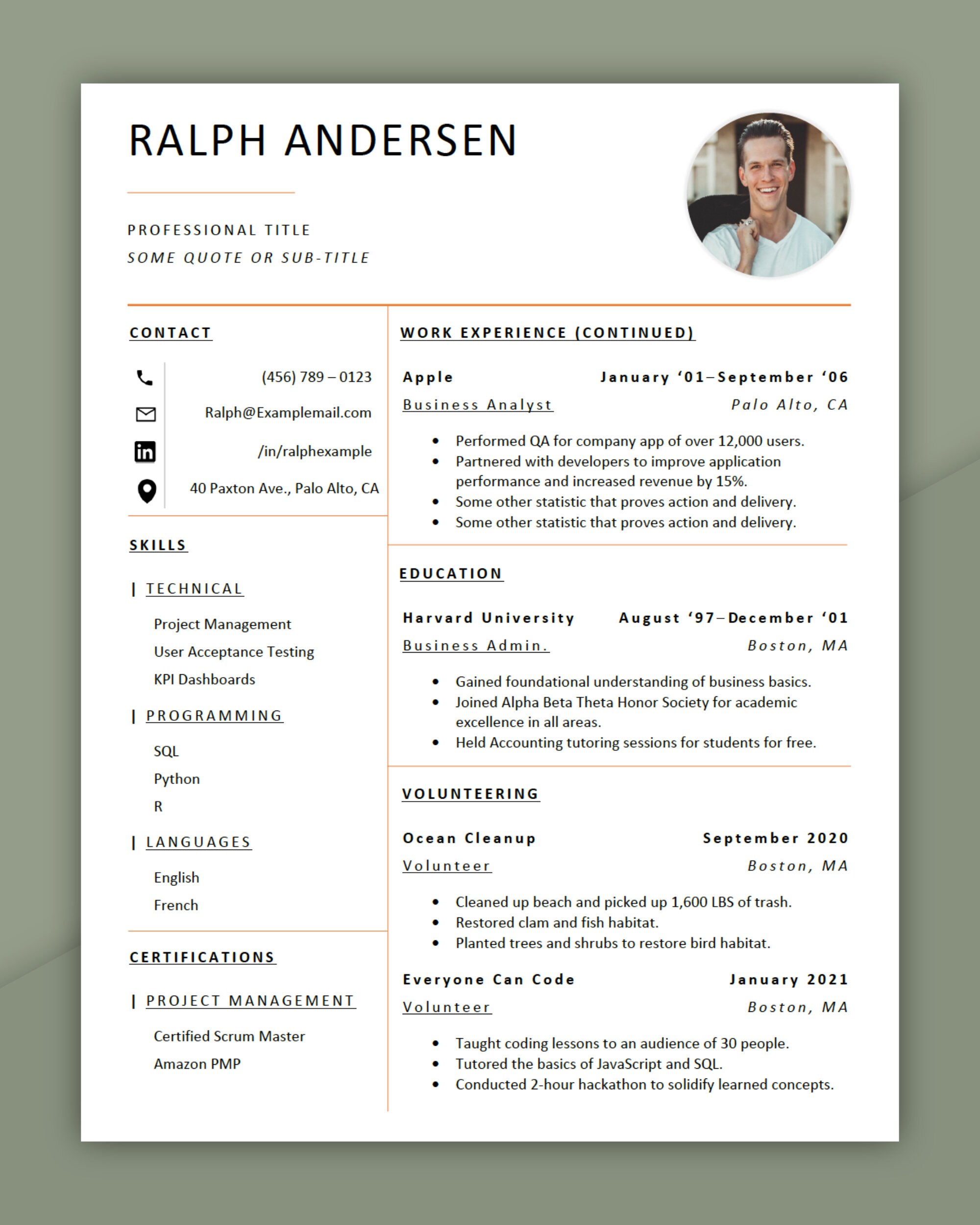 Plantilla Profesional Del curriculum Vitae 2 P gina MS Etsy Espa a