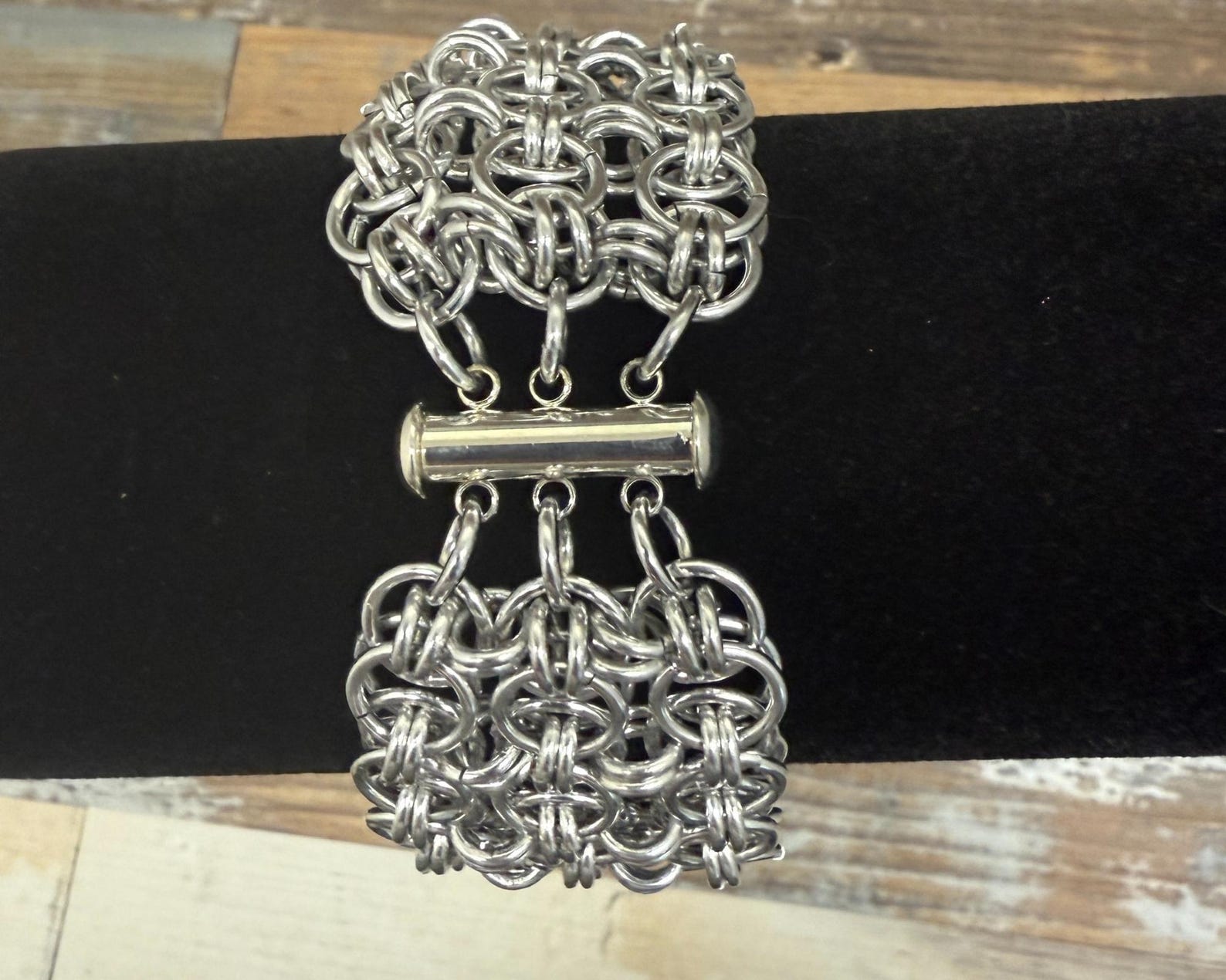 Elegant Helm Weave Chain Maille Bracelet - Handcrafted Chainmail ...