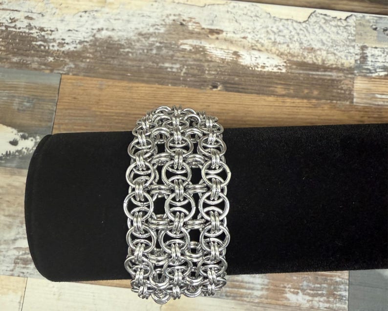 Elegant Helm Weave Chain Maille Bracelet - Handcrafted Chainmail ...