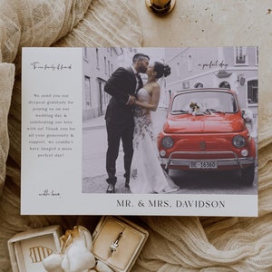 Modèle modifiable de carte de remerciement de mariage | WTY002 | Carte de remerciement de mariage