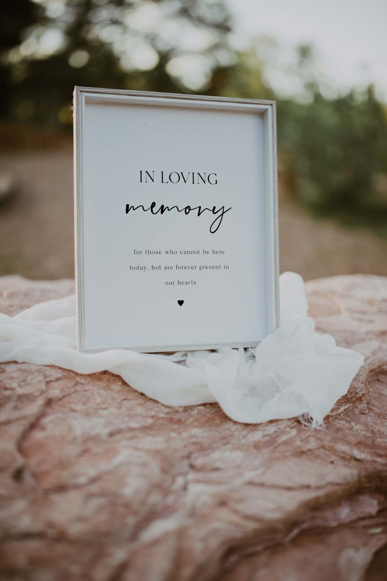 In Loving Memory Digital Printable Template Modern Minimalist Cursive ...