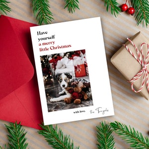 Kerstvakantie wenskaart met afbeelding Heb jezelf een vrolijk kerstbericht Liefde December Gelukkig Nieuwjaar Minimalistisch Modern