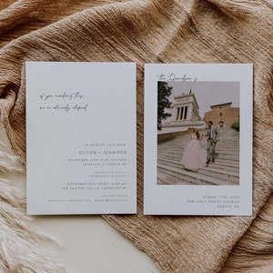 We Eloped Wedding Reception Celebratory Marriage Invitation | LEAH | Elopement Announcement If You&#39;re Reading This We&#39;ve Already Eloped