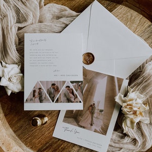 Carte de remerciement avec photo Collage de photos pour les amis de la famille Graduation Baby Bridal Shower Gift Wedding Party Merci Modern Minimalist