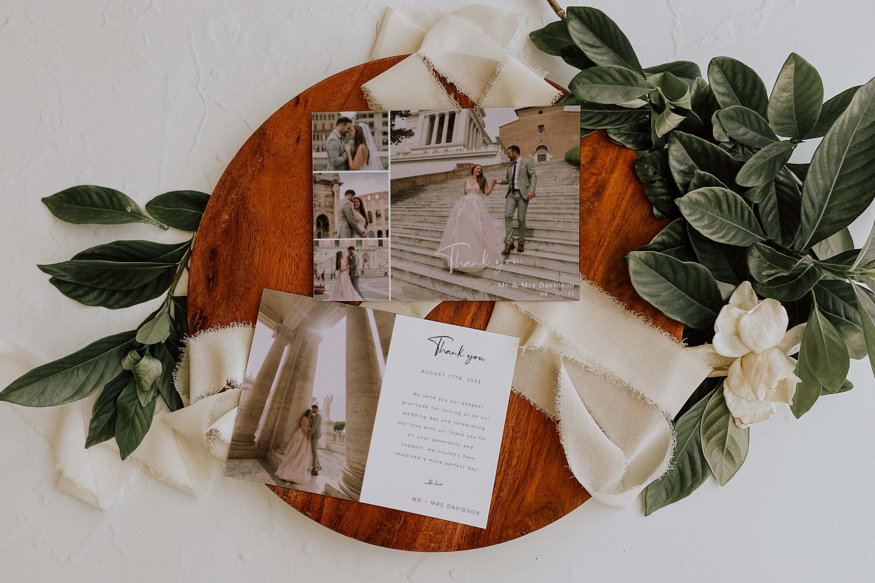 Thank You Card Double Sided With Picture Photo Collage for Wedding ...