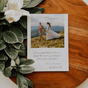 Hochzeit Dankeschön Karte Bearbeitbare Vorlage Printable 5x7 | WTY001