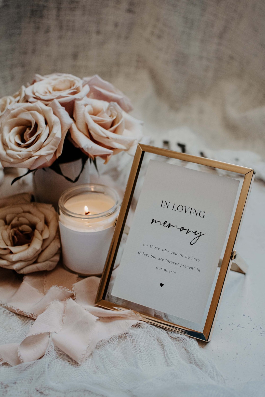 In Loving Memory Digital Printable Template Modern Minimalist Cursive ...